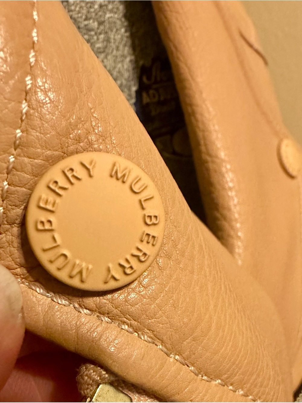 Mulberry Beige Leather Moto Jacket - Picture 5 of 8